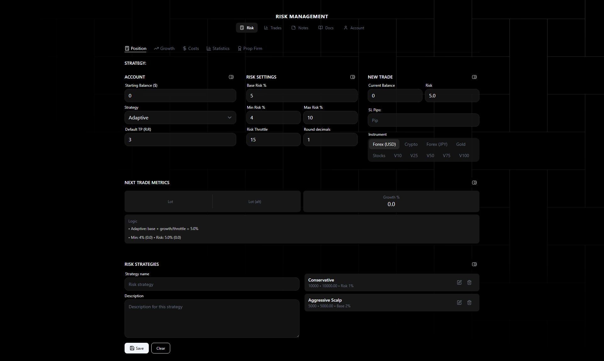 Position Sizing screenshot