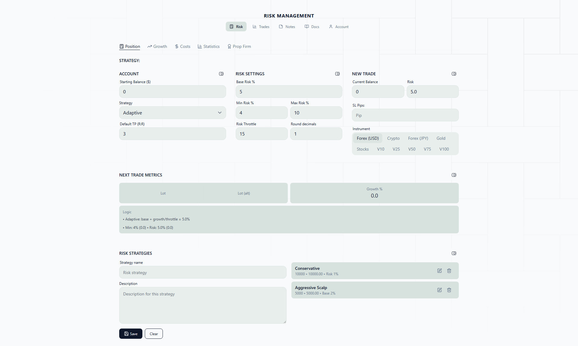 Position Sizing screenshot
